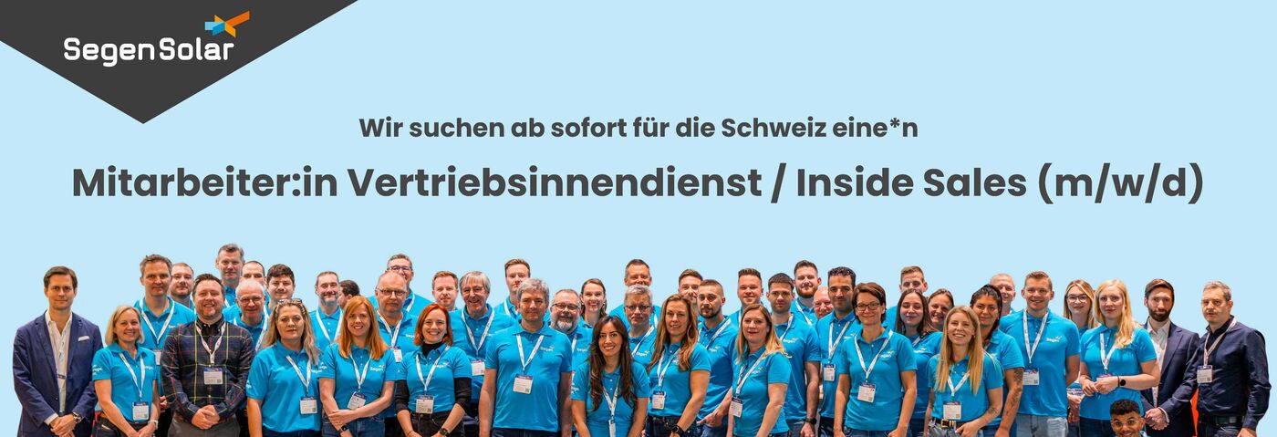 Mitarbeiter:in Vertriebsinnendienst / (Junior) Inside Sales (m/w/d) - Job Remote work - Ihre Karriere bei SegenSolar