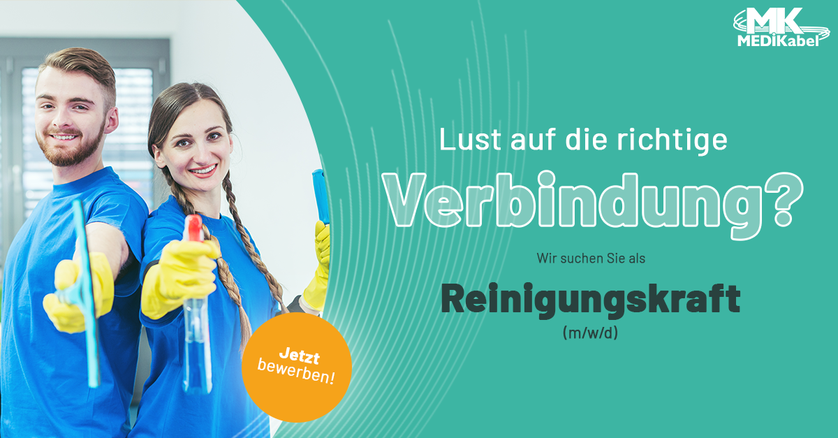 Reinigungskraft (m/w/d)   Midijob (ca. 15 Std.) Reinigungskraft (m/w/d)   Midijob (ca. 15 Std.) - Job MEDI Kabel GmbH, Daimlerstraße 47, 84478 Waldkraiburg - Karriere