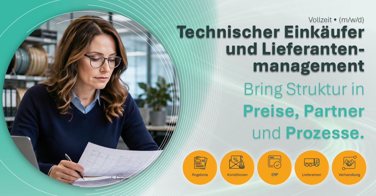 Technischer Einkäufer / Lieferantenmanagement (m/w/d) - Job MEDI Kabel GmbH, Daimlerstraße 47, 84478 Waldkraiburg, Home office - Karriere