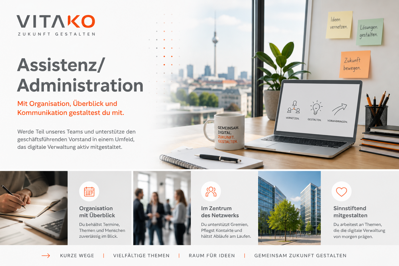 Assistenz der Geschäftsführung & Administration (m/w/d) - Job Mobiles Arbeiten - JOBS VITAKO