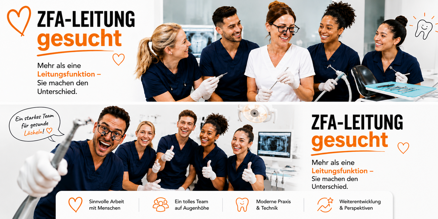 Erfahren am Stuhl, sicher im QM, klar in der Führung. ZFA-Leitung (m/w/d) | Forchheim - Job Forchheim - Team Dental - Application form