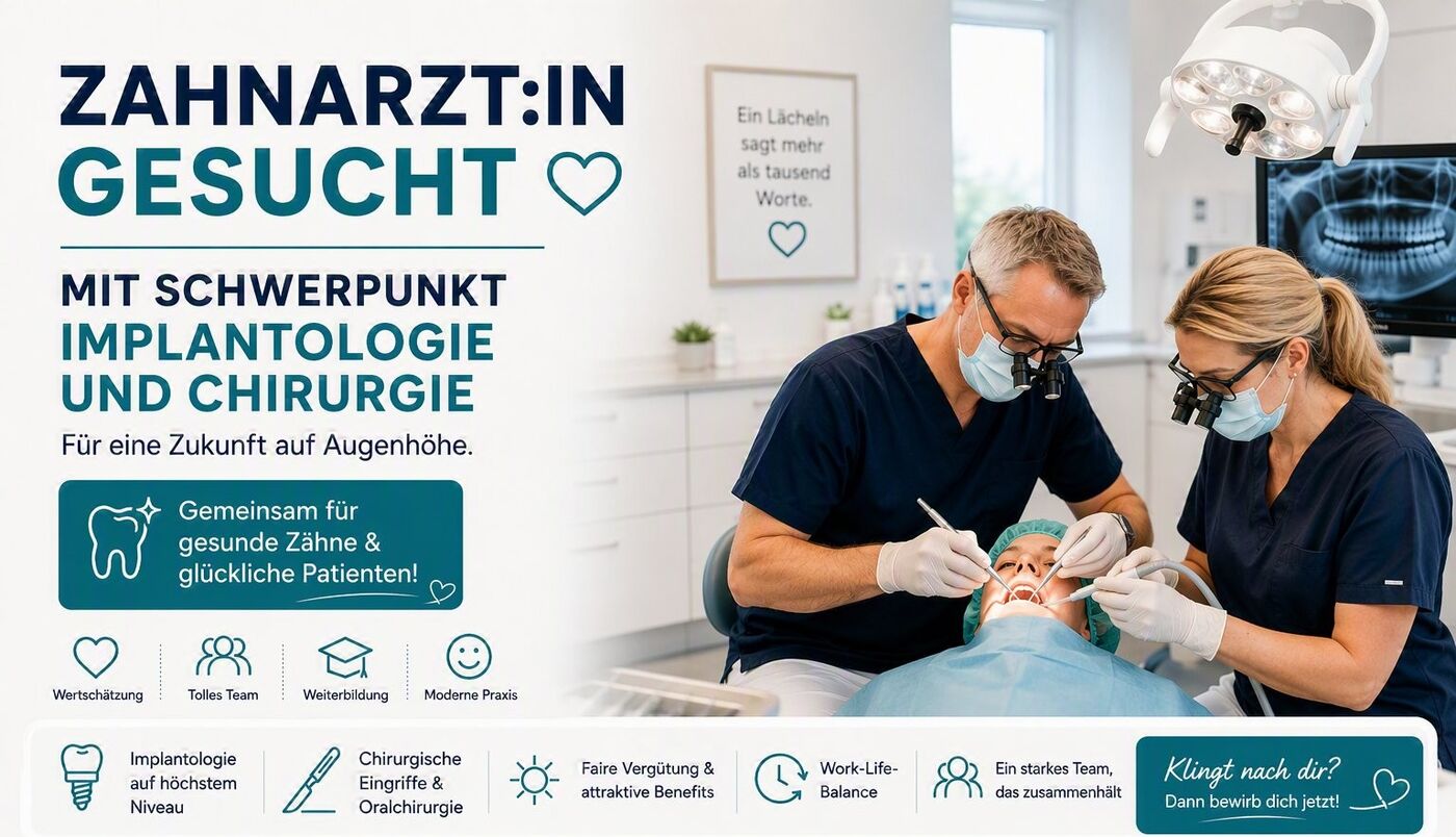 High-End-Implantologie in einer der renommiertesten Zahnkliniken Süddeutschlands. Zahnärzt:in (m/w/d) | Sigmaringen - Job Sigmaringen - Team Dental